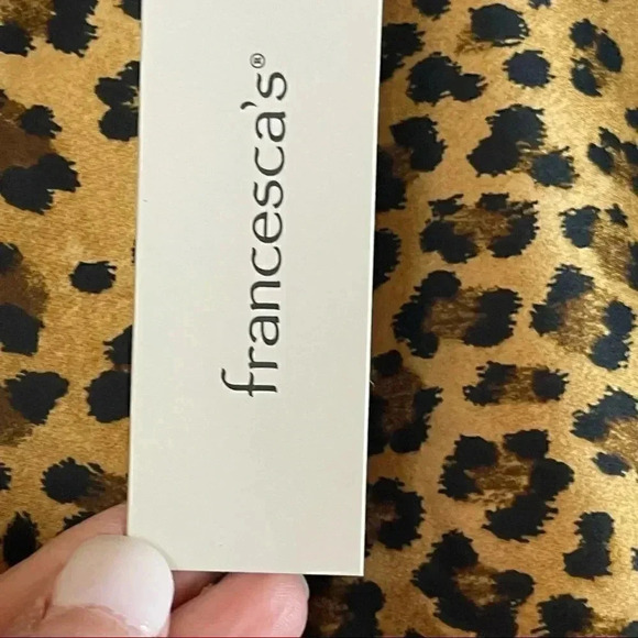 NWT mi ami Jasmine Leopard Print Mini Skirt Small francesca's Polyester Spandex - Picture 5 of 8